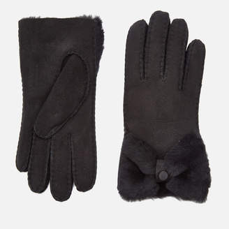 UGG Women's Sheepskin Bow Gloves Black