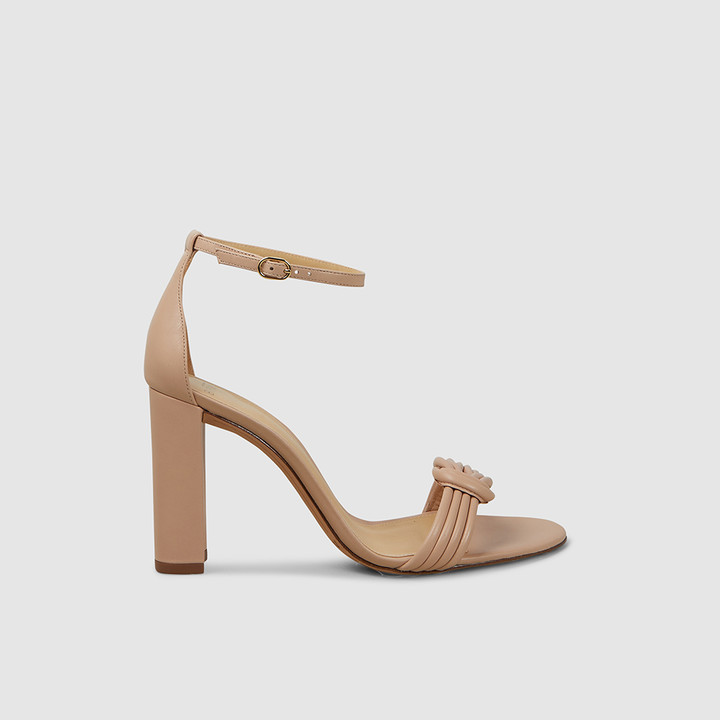 knotted block heel sandals