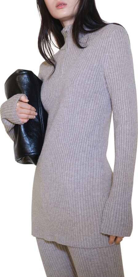 Rib Quarter Zip Sweater