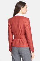 Thumbnail for your product : Santorelli Belted Textured Wool Jacket