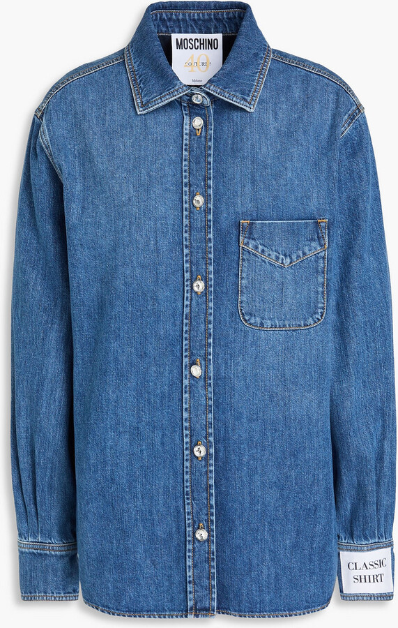 Moschino Heart-Patch Long-Sleeved Shirt - ShopStyle