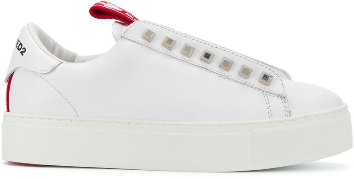 white slip on trainers