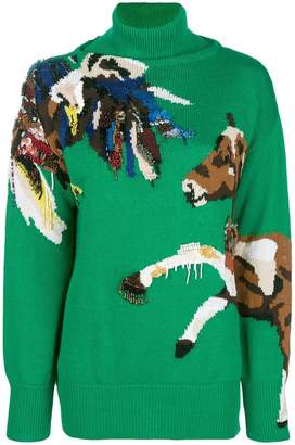 Krizia horse embroidered sweater
