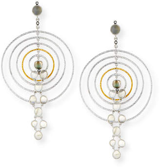 Coomi Concentric Labradorite Drop Earrings with Diamonds