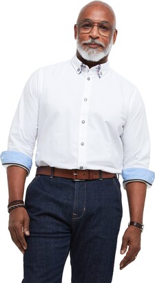Men Shirt With White Collar And Sleeve