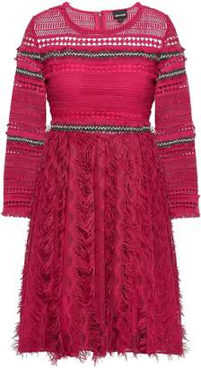 Just Cavalli Embellished Crochet And Embroidered Tulle Mini Dress