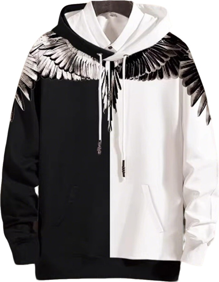 FGQuelleBM Wing Print Hoodie For Men