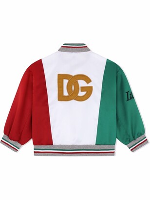 Dolce & Gabbana Kids logo-patch Jersey Bomber Jacket - Farfetch