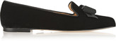 Thumbnail for your product : Paul Andrew Fume bow-embellished velvet slippers