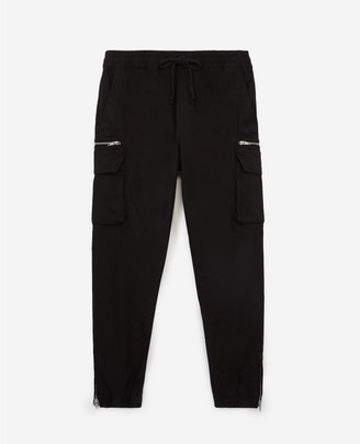 The Kooples Cargo black cotton trousers w/zipped hem
