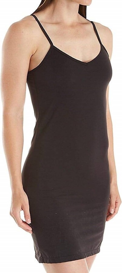 Elita Silk Magic Microfiber Full Slip Dress In Ebony