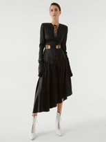 Thumbnail for your product : MATÉRIEL Lace-up Silk Satin Midi Dress