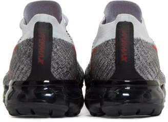 Nike Grey and Red Air VaporMax Running Sneakers