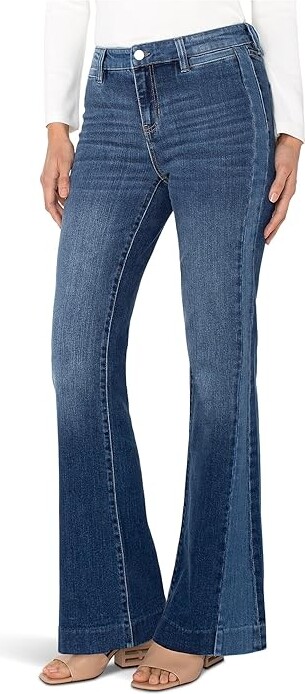 Liverpool Los Angeles Hannah Flare with Blocking Details Mid-Rise Jeans 30 Inseam Women's Jeans Ridgely : 10, Cotton/Denim/Elastane
