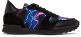 Thumbnail for your product : Valentino Garavani Black Neon Camo Rockrunner Sneakers