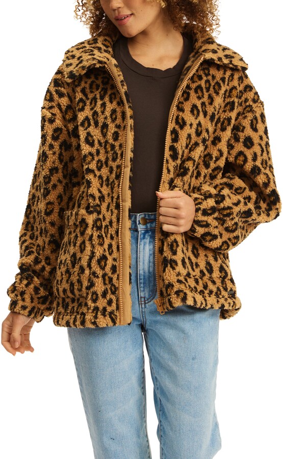 fuzzy leopard jacket