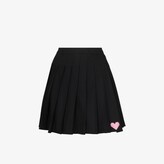 PIeated Wool Mini Skirt 