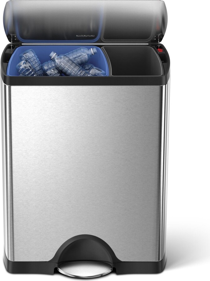 Simplehuman 46 Liter Classic Recycling Kitchen Trash Can