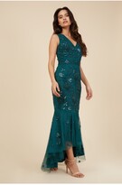 Thumbnail for your product : Little Mistress Maple Pacific Embellished Fishtail Maxi Dress