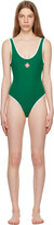 Thumbnail for your product : Casablanca Green Monogram One-Piece Swimsuit