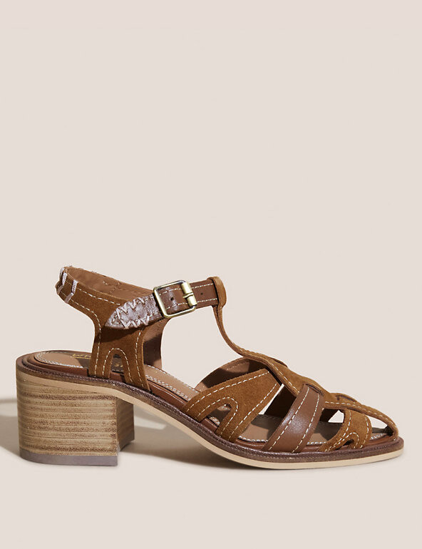 Leather Block Heel Gladiator Sandals ShopStyle