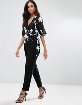Thumbnail for your product : Lipsy Michelle Keegan Loves Embroidered Wrap Top