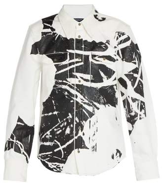 Calvin Klein 1964 Flower Print Cotton Jacket - Mens - Black White