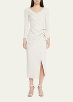 Thumbnail for your product : Chiara Boni La Petite Robe Agna Ruched Ruffle Sheath Midi Dress