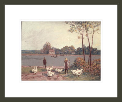1000Museums On the Banks of the Loing by Alfred Sisley -Framed Giclee Print