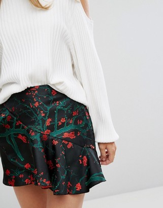 Vero Moda Floral Ruffle Mini Skirt