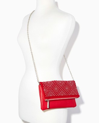 Charming charlie Studded Illusion Foldover Clutch