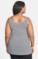 Thumbnail for your product : Eileen Fisher Stripe Organic Linen Long Tank (Plus Size)