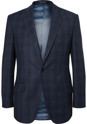 Richard James Blue Hyde Slim-Fit Checked Wool Suit Jacket