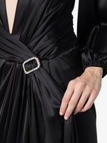 Thumbnail for your product : Alexandre Vauthier Plunge-Neck Embellished-Buckle Gown