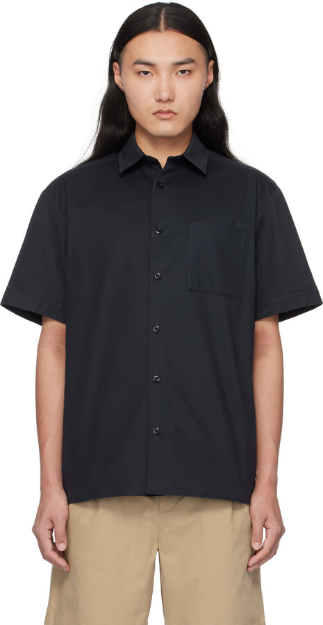 A.P.C. Navy Ross Short-Sleeve Shirt