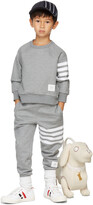Thumbnail for your product : Thom Browne Kids Grey Loopback 4-Bar Lounge Pants
