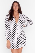Thumbnail for your product : Nasty Gal Womens Polka Dot Over It Plus Mini Dress - White - 24
