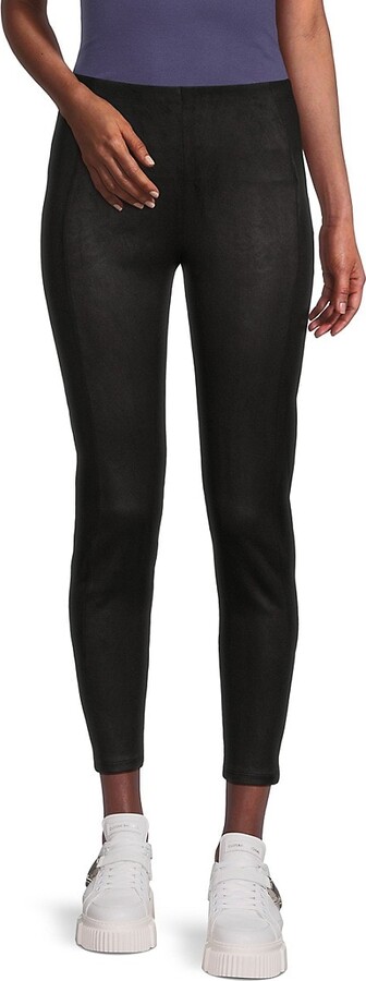 Spanx Assets Faux Leather Leggings for Women Size M - Black Shimmer