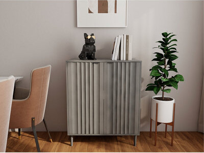 Latitude Run Stylish Modern Kitchen Cabinet For Storage And Style, Antique Grey Engineered Wood, 31.4 In Depth, 16.15 Width, 40.3 Height Appliance Organization,