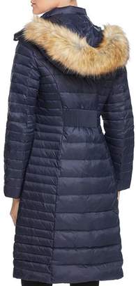 Kate Spade Faux Fur Trim Hooded Puffer Coat
