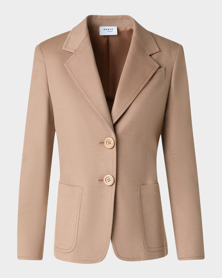 Camel Wool Blazer | ShopStyle