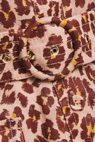 Thumbnail for your product : Zimmermann Belted Printed Linen Mini Shirt Dress