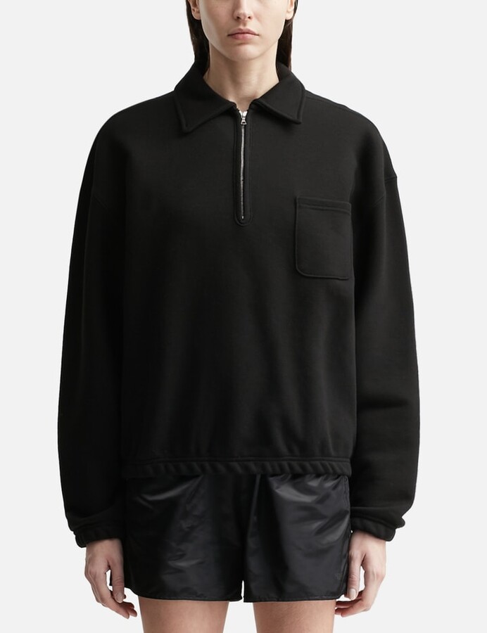 トップス Nothing Written Paper loose fit pullover rennes — Nothing Written | Paper Polo Pullover in Black