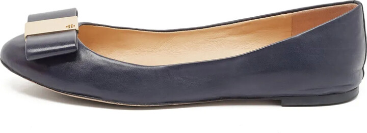 Tory Burch Pre-Owned Bow-Detail Leather Ballet Flats