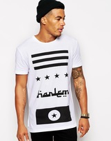 Thumbnail for your product : ASOS T-Shirt With Harlem Flag Print And Stepped Hem Skater Fit
