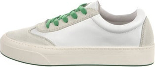 The Row Leather Low Top Sneakers White Rubber & Suede Trim Round-Toes Platform Lace-Up Closure at Uppers Unfortunately, due to restrictions, this item may not be eligible for shipping in all areas.
