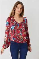 Thumbnail for your product : Next Womens Naf Naf Floral Print Frill Long Sleeve Blouse