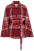 Thumbnail for your product : Kate Spade Belted Checked Wool-blend Cape