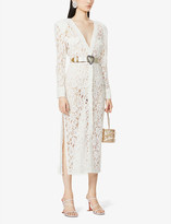 Thumbnail for your product : Alessandra Rich V-neck long-sleeved floral lace dress