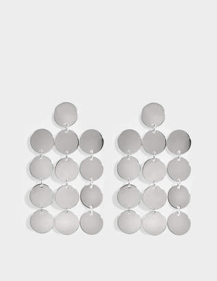 Saskia Diez Paillettes Chandelier N°1 Earrings in Silver
